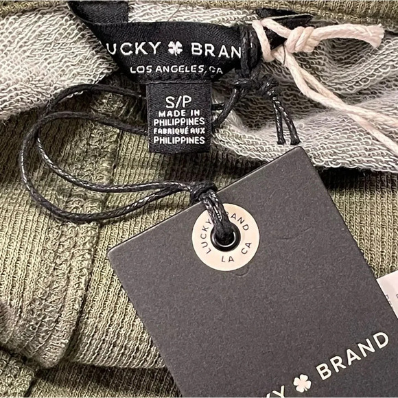 LUCKY BRAND Distressed Waffle Knit Cowl Neck Sweater in Olive Green - Picture 4 of 6